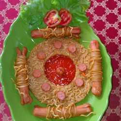 Donat mie dengan lilitan sosis